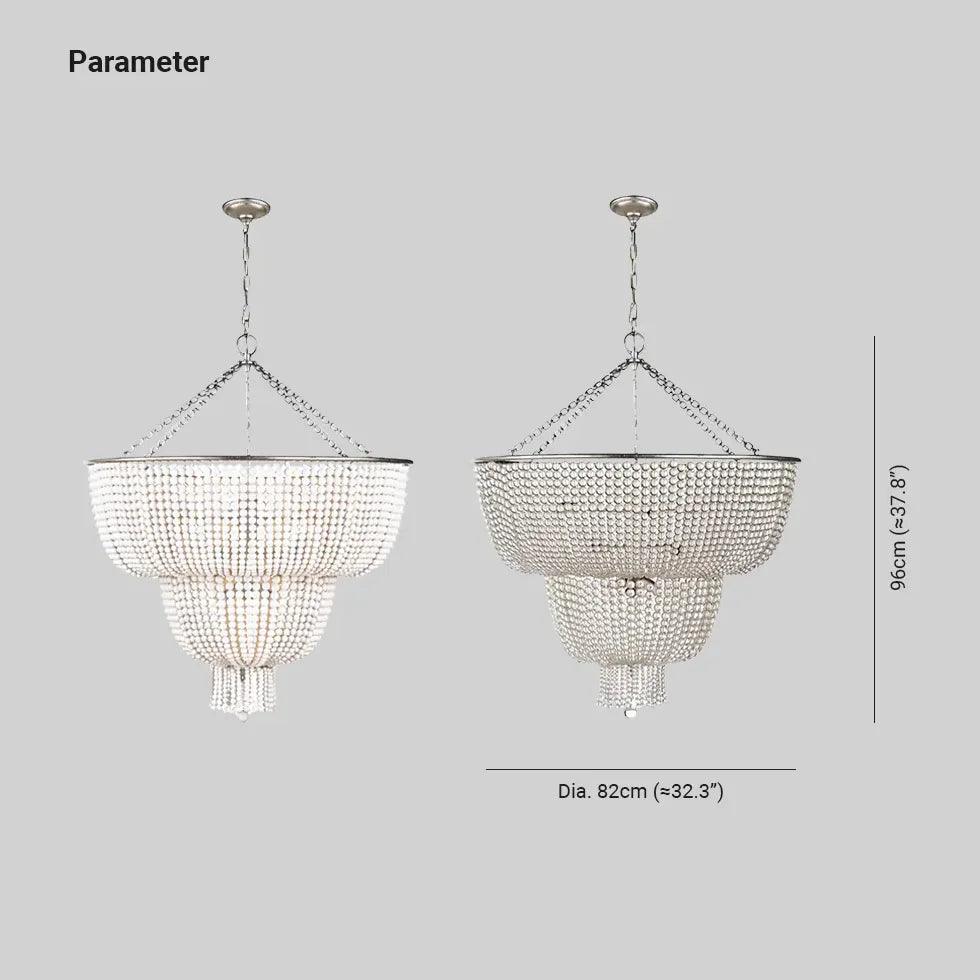 Multi-layered Crystal White Chandelier Pendant Light Fixture | Rebooters - Rebooters