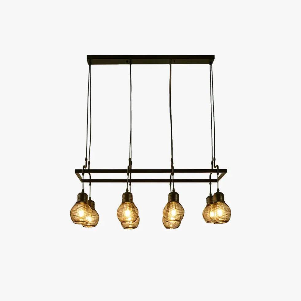 Grid Light Bulb Black Dining Room Chandelier for Elegance | Rebooters - Rebooters