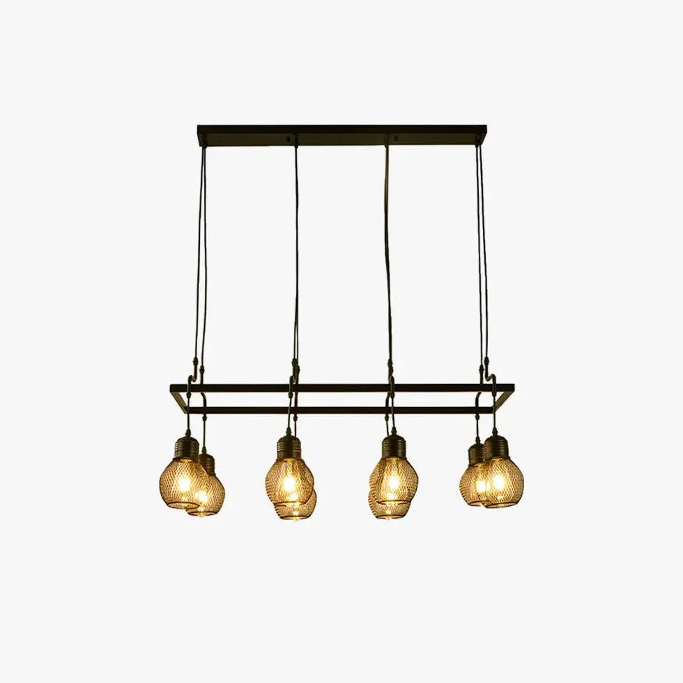 Grid Light Bulb Black Dining Room Chandelier for Elegance | Rebooters - Rebooters