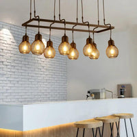 Grid Light Bulb Black Dining Room Chandelier for Elegance | Rebooters - Rebooters