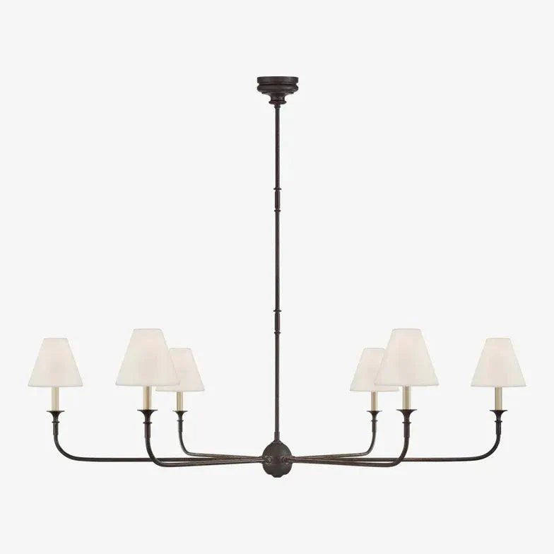 Six-Light White Shade Vintage Chandelier for Elegant Spaces | Rebooters - Rebooters