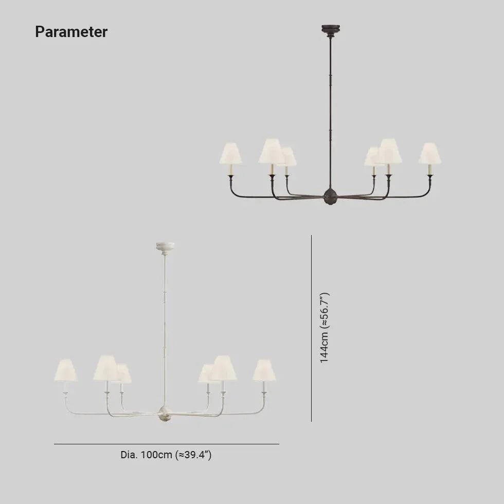 Six-Light White Shade Vintage Chandelier for Elegant Spaces | Rebooters - Rebooters