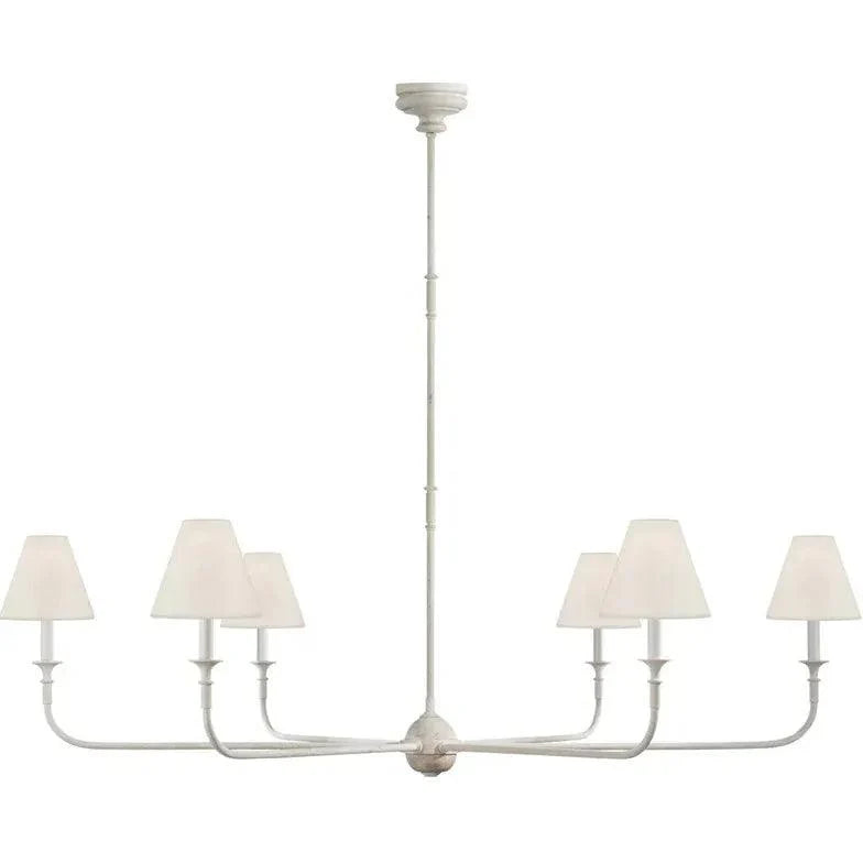 Six-Light White Shade Vintage Chandelier for Elegant Spaces | Rebooters - Rebooters