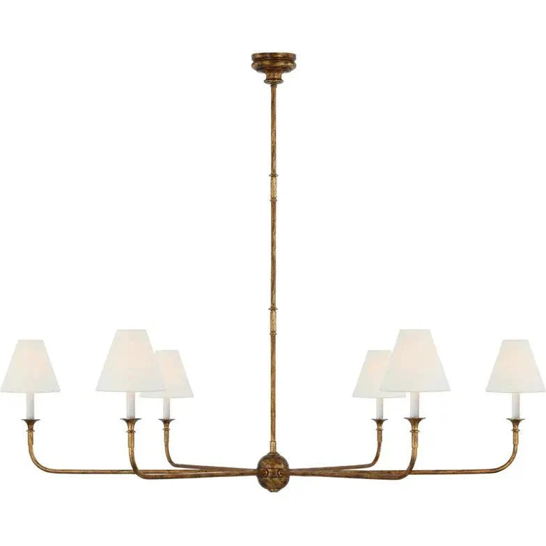 Six-Light White Shade Vintage Chandelier for Elegant Spaces | Rebooters - Rebooters