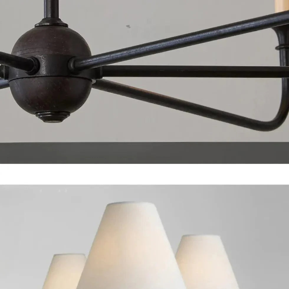 Six-Light White Shade Vintage Chandelier for Elegant Spaces | Rebooters - Rebooters