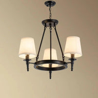 Multi-Light Fabric Shade Industrial Living Room Chandelier | Rebooters - Rebooters
