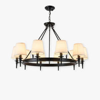 Multi-Light Fabric Shade Industrial Living Room Chandelier | Rebooters - Rebooters