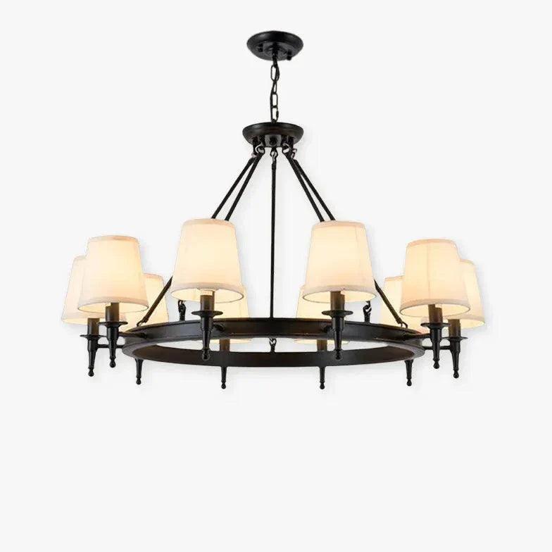 Multi-Light Fabric Shade Industrial Living Room Chandelier | Rebooters - Rebooters