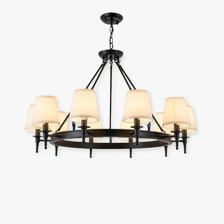 Multi-Light Fabric Shade Industrial Living Room Chandelier | Rebooters - Rebooters