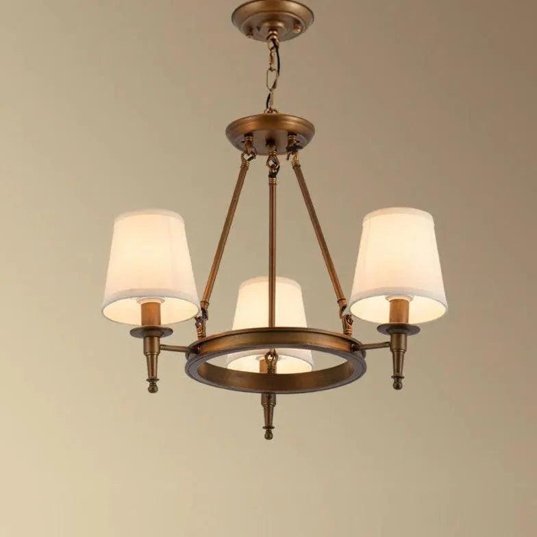Multi-Light Fabric Shade Industrial Living Room Chandelier | Rebooters - Rebooters