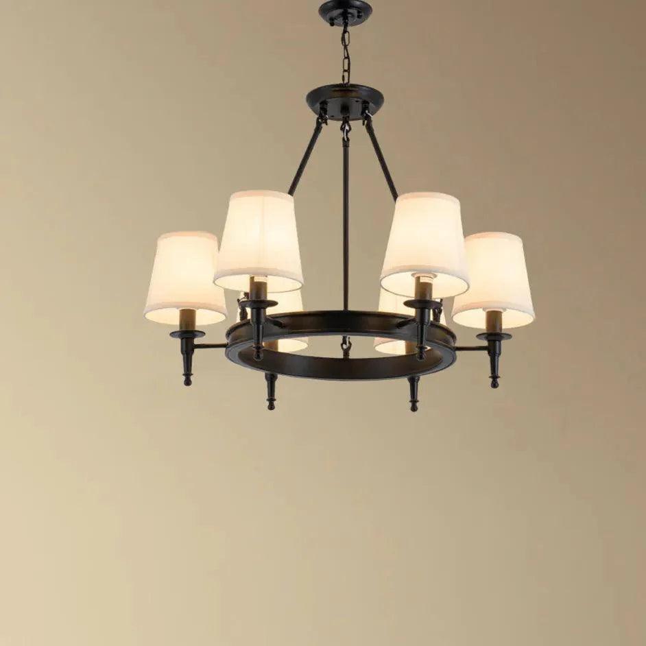 Multi-Light Fabric Shade Industrial Living Room Chandelier | Rebooters - Rebooters