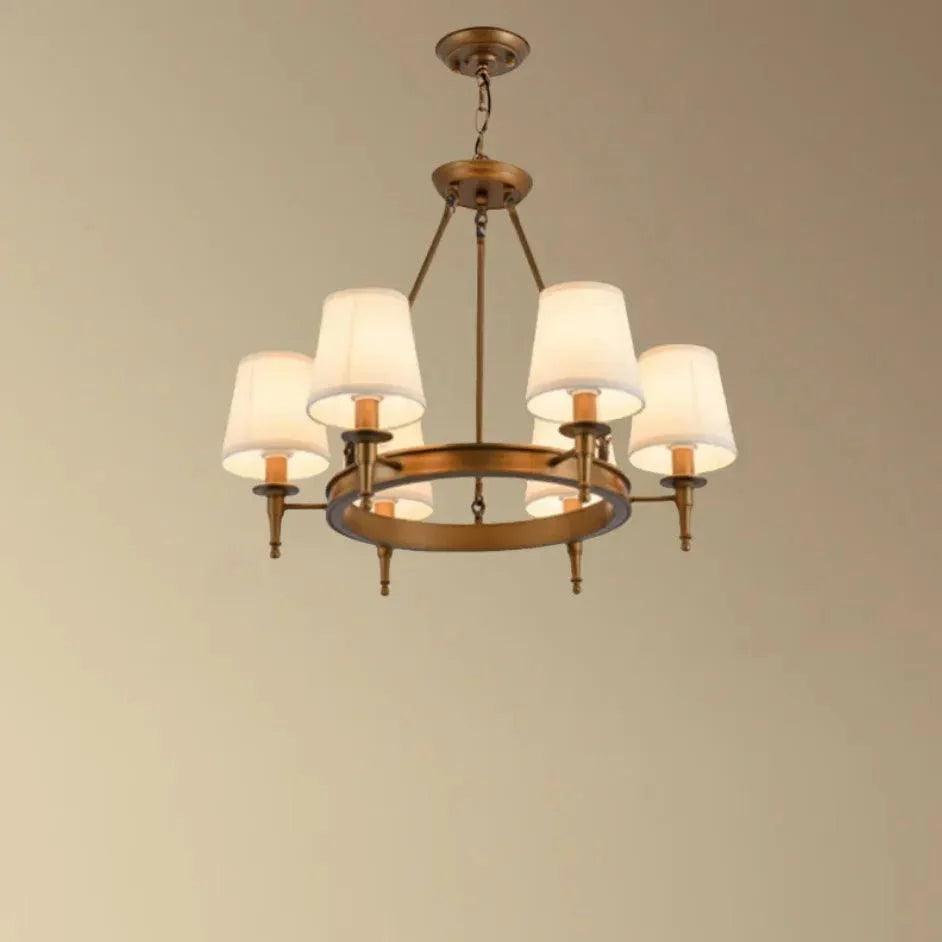 Multi-Light Fabric Shade Industrial Living Room Chandelier | Rebooters - Rebooters