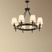 Multi-Light Fabric Shade Industrial Living Room Chandelier | Rebooters - Rebooters
