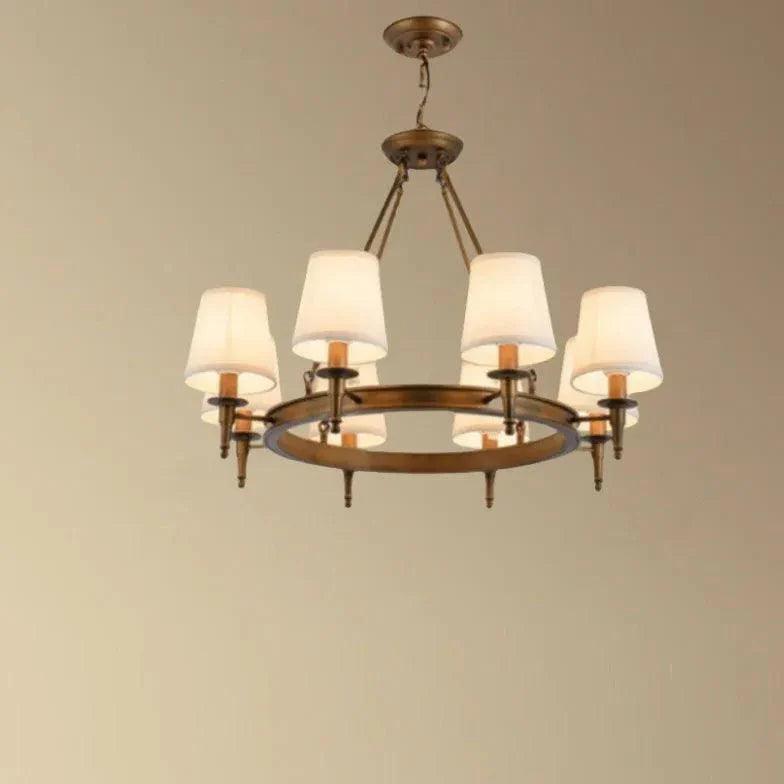 Multi-Light Fabric Shade Industrial Living Room Chandelier | Rebooters - Rebooters