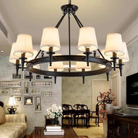 Multi-Light Fabric Shade Industrial Living Room Chandelier | Rebooters - Rebooters