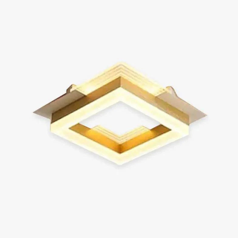 Square Gold Modern Corridor Ceiling Light for Indoor Use - Rebooters