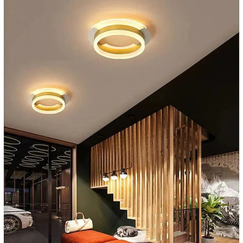 Square Gold Modern Corridor Ceiling Light for Indoor Use - Rebooters