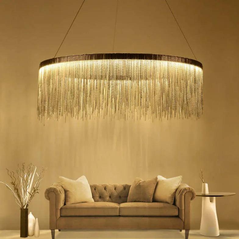 Ring-Shaped Tassel Modern Luxury Pendant Light Fixture | Rebooters - Rebooters