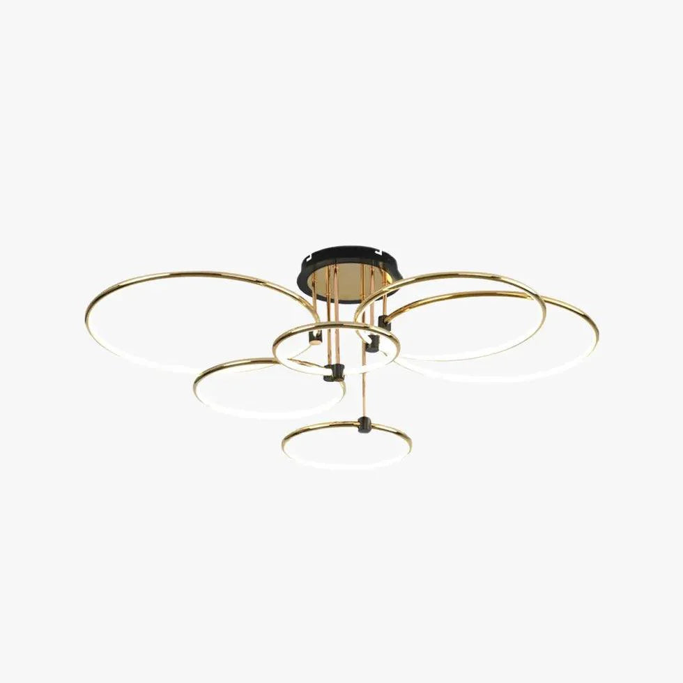 Multi-light Ring Modern Black LED Ceiling Light Fixture - Rebooters