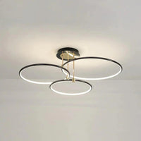 Multi-light Ring Modern Black LED Ceiling Light Fixture - Rebooters