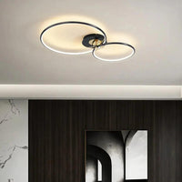 Multi-light Ring Modern Black LED Ceiling Light Fixture - Rebooters