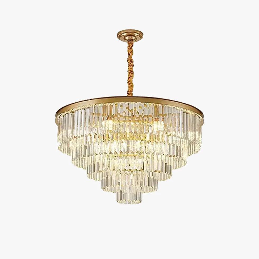 Multi-Layered Crystal Gold Branch Chandelier for Living Room | Rebooters - Rebooters