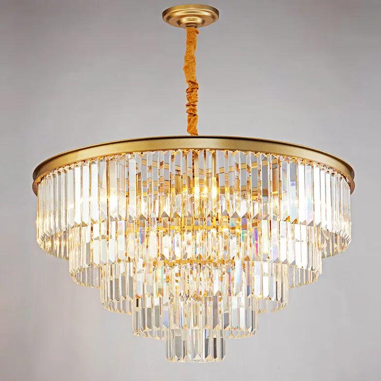 Multi-Layered Crystal Gold Branch Chandelier for Living Room | Rebooters - Rebooters