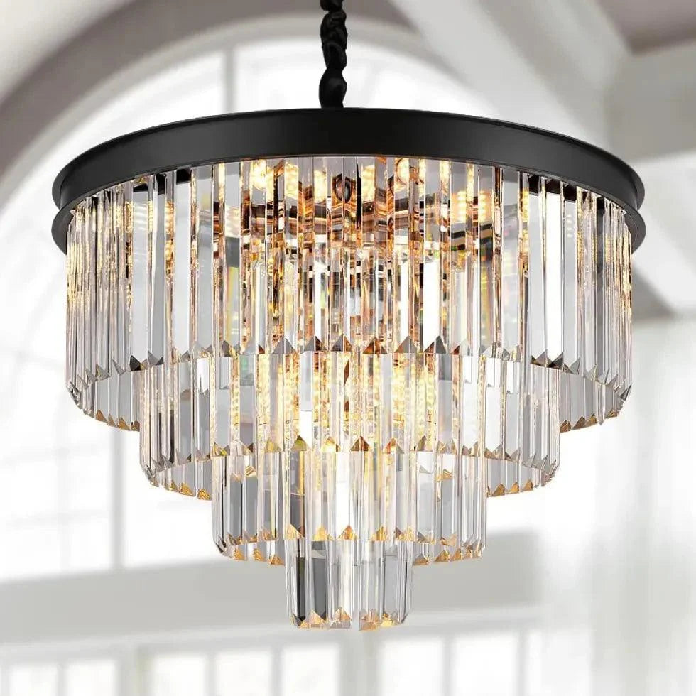 Multi-Layered Crystal Gold Branch Chandelier for Living Room | Rebooters - Rebooters