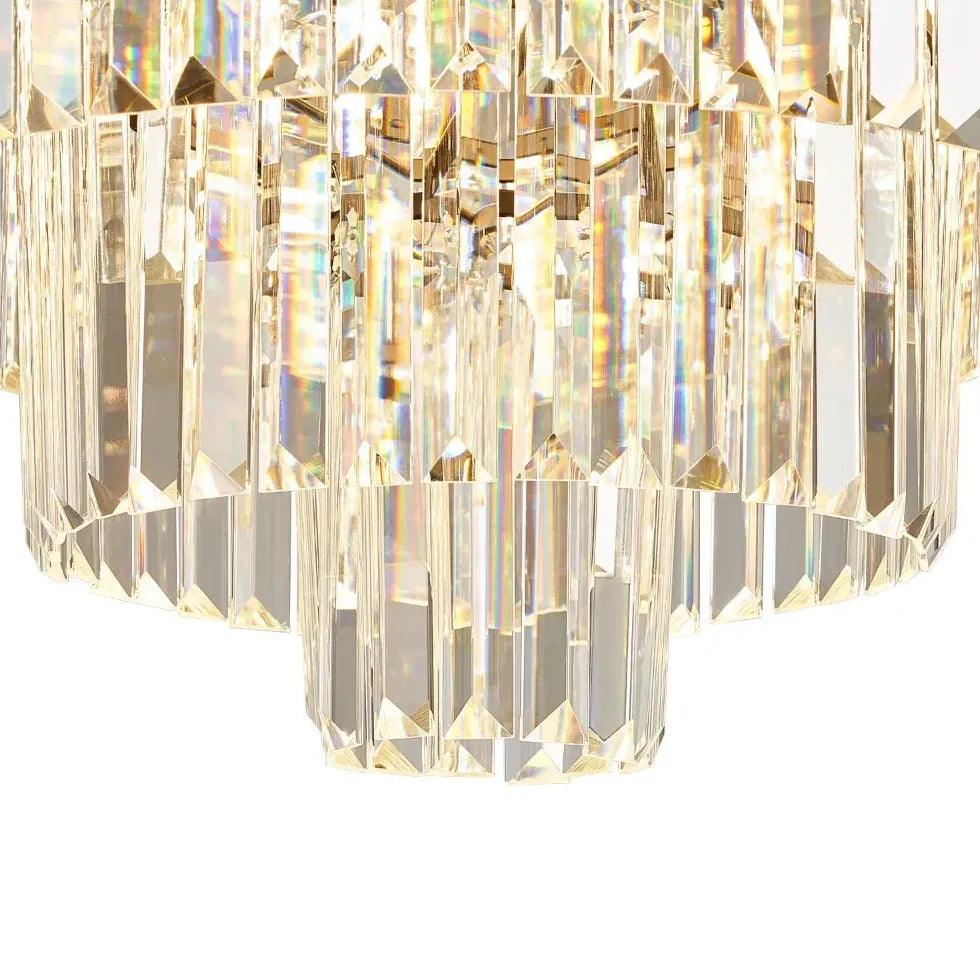 Multi-Layered Crystal Gold Branch Chandelier for Living Room | Rebooters - Rebooters