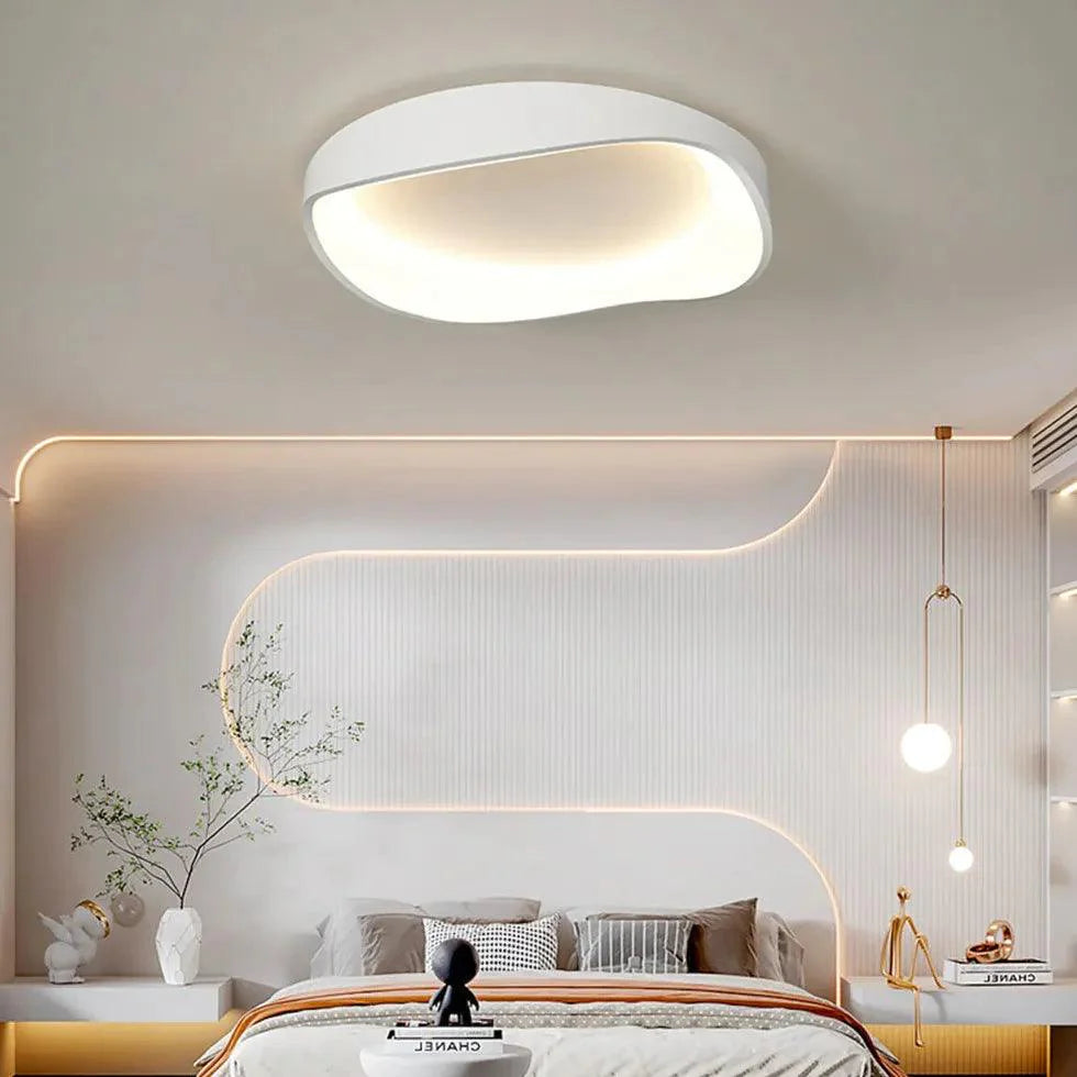 Streamlined Circular Design White LED Ceiling Light Fixture - Rebooters