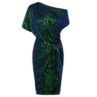 Womens Asymmetric Glitter Cocktail Dress with Sequins Shine - Rebooters -Women's Dresses