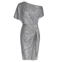 Womens Asymmetric Glitter Cocktail Dress with Sequins Shine - Rebooters -Women's Dresses