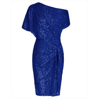 Womens Asymmetric Glitter Cocktail Dress with Sequins Shine - Rebooters -Women's Dresses