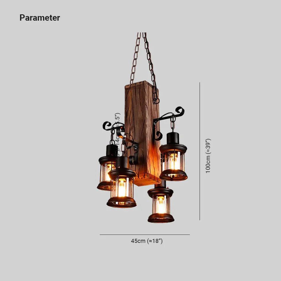 Shipwood Multi-Head Lantern Vintage Pendant Light Fixture | Rebooters - Rebooters