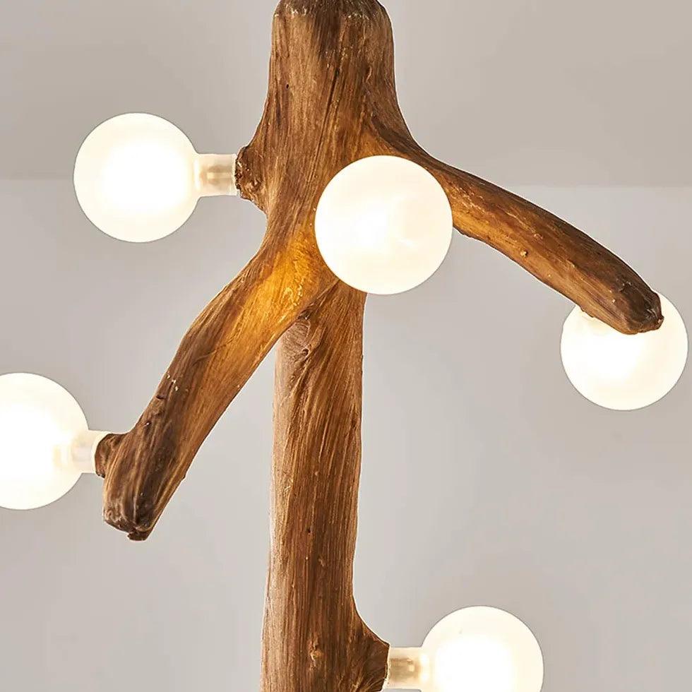 White Ball on Tree Trunk LED Chandelier for Indoor Use | Rebooters - Rebooters