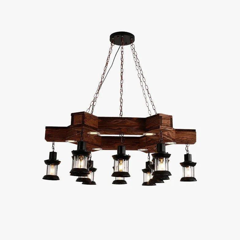 Ship-Shaped Wooden Dining Room Industrial Chandelier Light | Rebooters - Rebooters