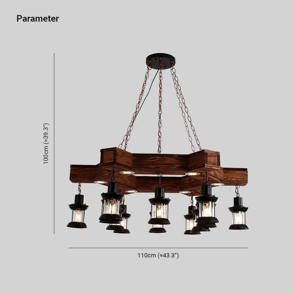 Ship-Shaped Wooden Dining Room Industrial Chandelier Light | Rebooters - Rebooters