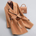 Womens Chic Belted Wrap Coat for Effortless Style Upgrade - Rebooters