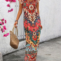 Meredith Bohemian Patchwork Women's Maxi Dress with Side Slit - Rebooters -Women's Dresses