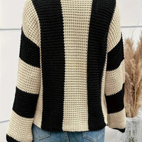 Womens Chic Striped Knit Sweater for Effortless Style - Rebooters
