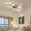 Black Geometric Frame LED Living Room Ceiling Light Fixture - Rebooters