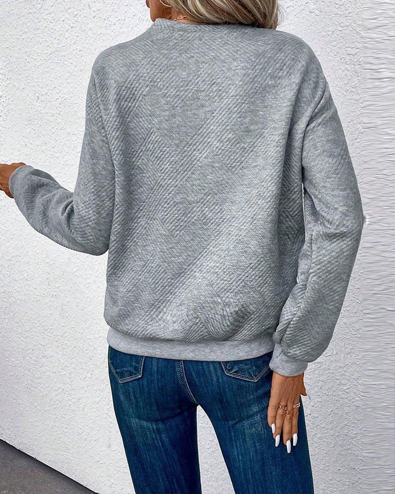 Womens Chic Button Detail Pullover for Trendy Comfort - Rebooters
