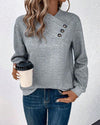 Womens Chic Button Detail Pullover for Trendy Comfort - Rebooters