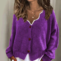 Womens Chic Knit Button-Up Cardigan for Stylish Comfort - Rebooters