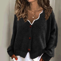 Womens Chic Knit Button-Up Cardigan for Stylish Comfort - Rebooters