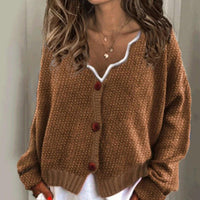 Womens Chic Knit Button-Up Cardigan for Stylish Comfort - Rebooters