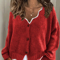Womens Chic Knit Button-Up Cardigan for Stylish Comfort - Rebooters