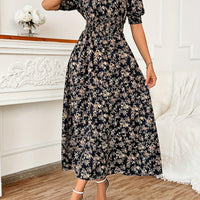 Floral Print Maxi Dress with Puff Sleeves for Women Rebooters Maxi Women's Dresses
