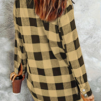 Plaid Button-Up Shirt Long Sleeves for Women - Cozy Style Rebooters Womens Shirts