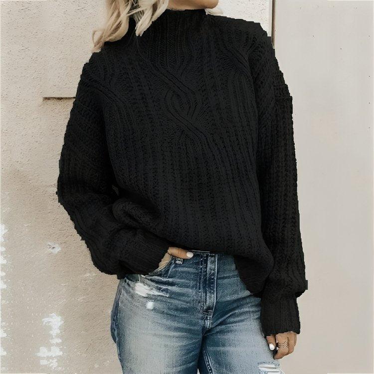 Womens Chic Cable Knit Pullover for Cozy Stylish Comfort - Rebooters